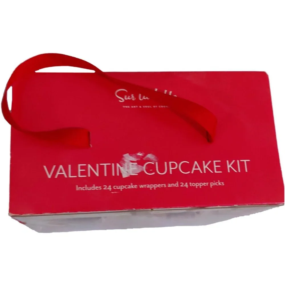 NIB: Sur La Table Valentine Cupcake Kit for 24 Cupcakes